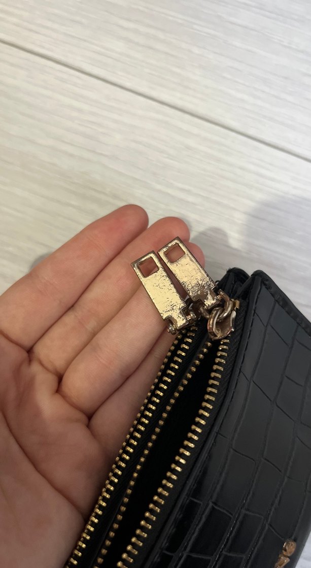 Mango Siyah Yılan Derisi Desenli Deri Kadın Cüzdan - Görsel 4