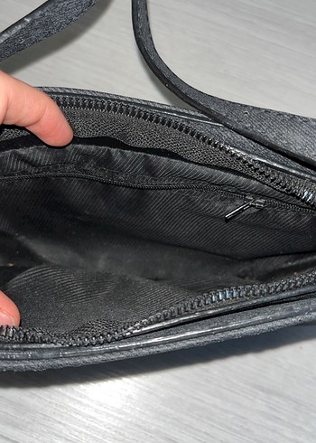 Siyah Süet Tokalı Kadın Omuz Çantası - Görsel 2