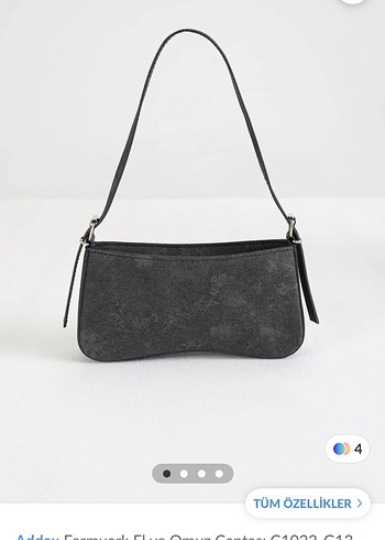 Siyah Süet Tokalı Kadın Omuz Çantası - Görsel 4