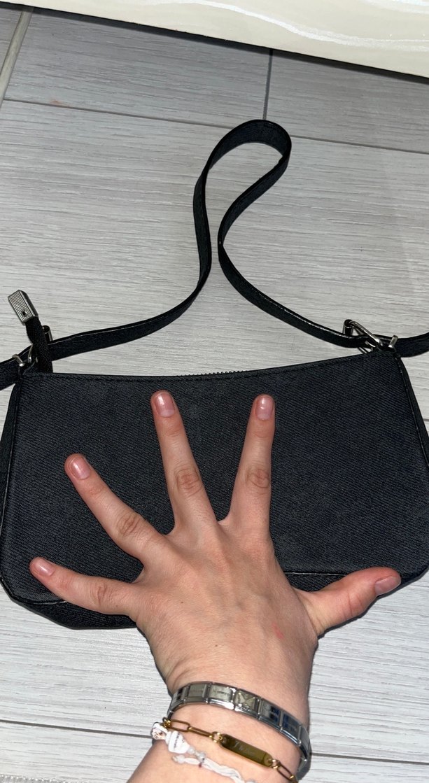 Siyah Süet Tokalı Kadın Omuz Çantası - Görsel 3