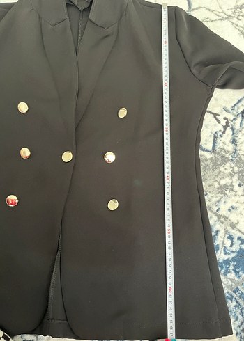Düğmeli Siyah Kadın Blazer Ceket - Görsel 4