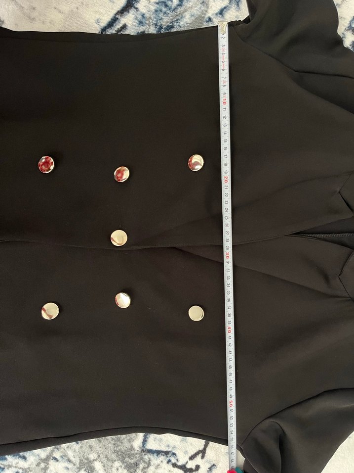 Düğmeli Siyah Kadın Blazer Ceket - Görsel 5