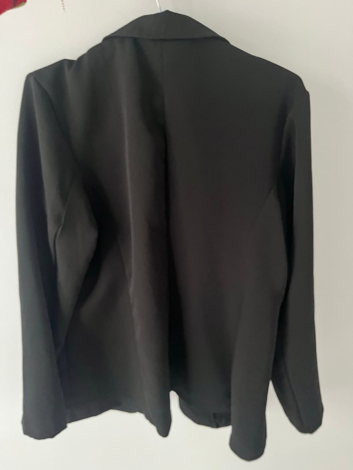 Düğmeli Siyah Kadın Blazer Ceket - Görsel 2