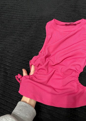 Zara Kadın Pembe Yüksek Yakalı İnce Atlet