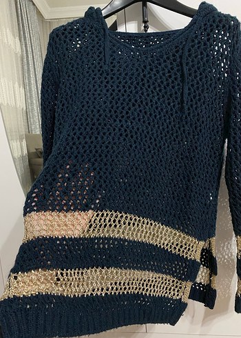H&M Lacivert file kazak