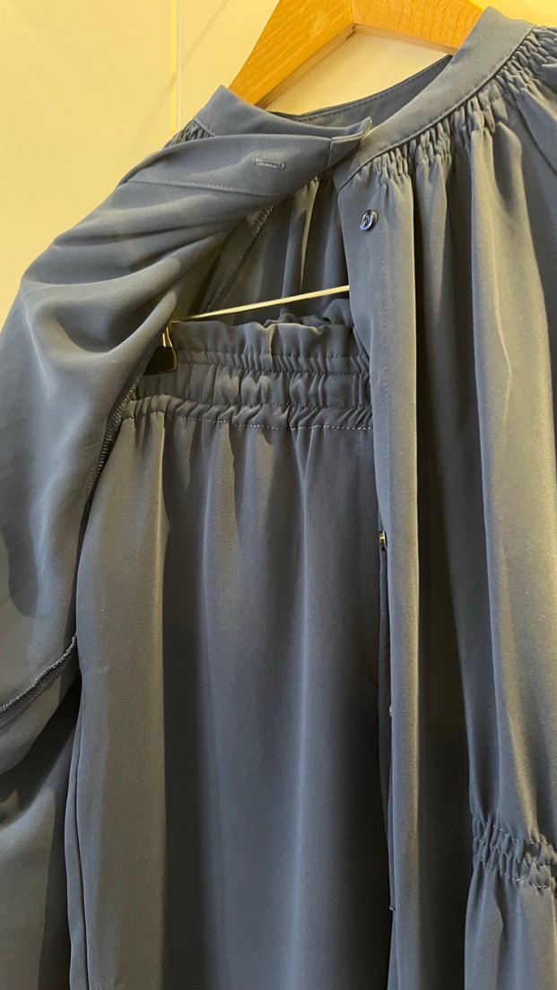 Uzun Lacivert Salaş Kadın Tunik Pantalon Takım - Görsel 3