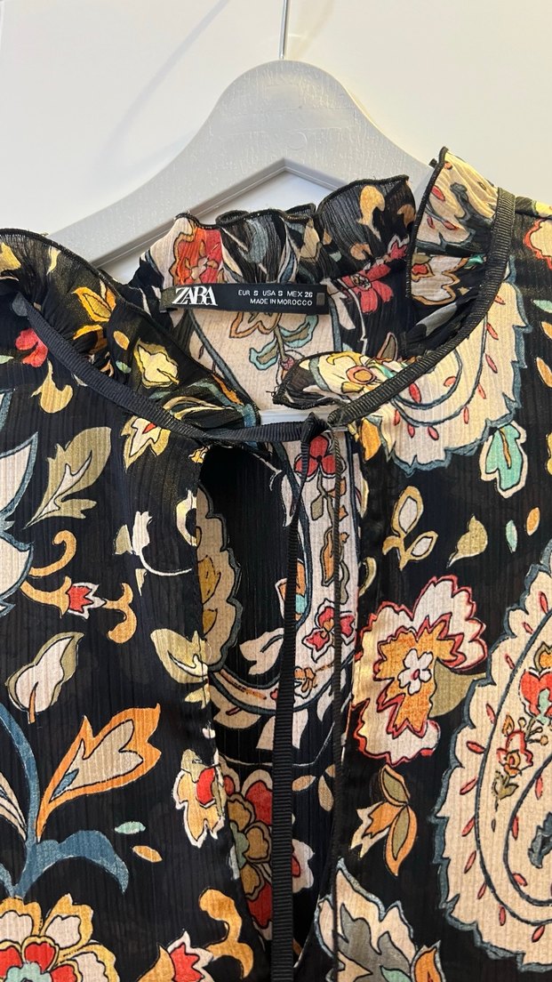 Çiçek Desenli Bohem Uzun Kollu Kadın Bluz - Görsel 2