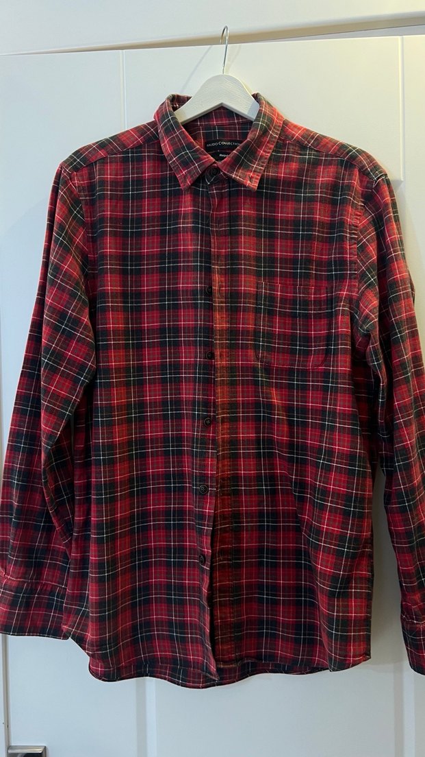 Kırmızı Ekoseli Uzun Kollu Gömlek - Görsel 3