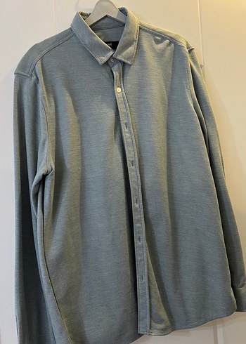 Yeşil Erkek Gömlek Düğmeli Uzun Kollu - Görsel 2