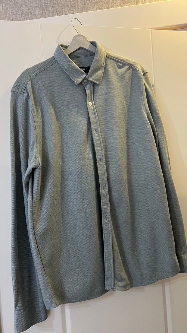 Yeşil Erkek Gömlek Düğmeli Uzun Kollu - Görsel 2