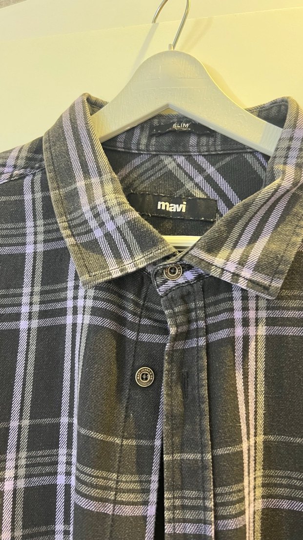 Gri Ekose Desenli Uzun Kollu Erkek Gömlek - Görsel 3