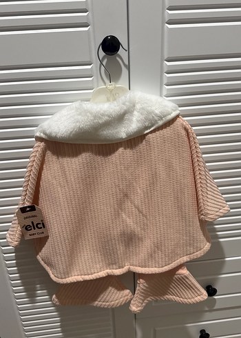 Pembe Kız Çocuk Peluş Yakalı Panço - Görsel 2