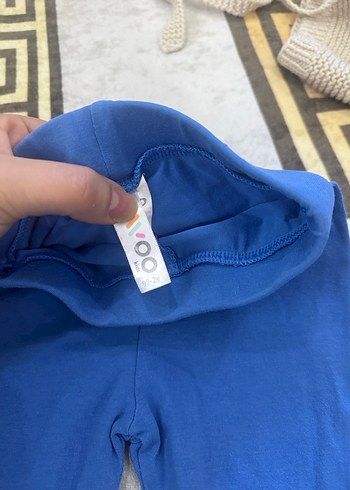 Kız Çocuk Mavi Elastik Belli Tayt - Görsel 2