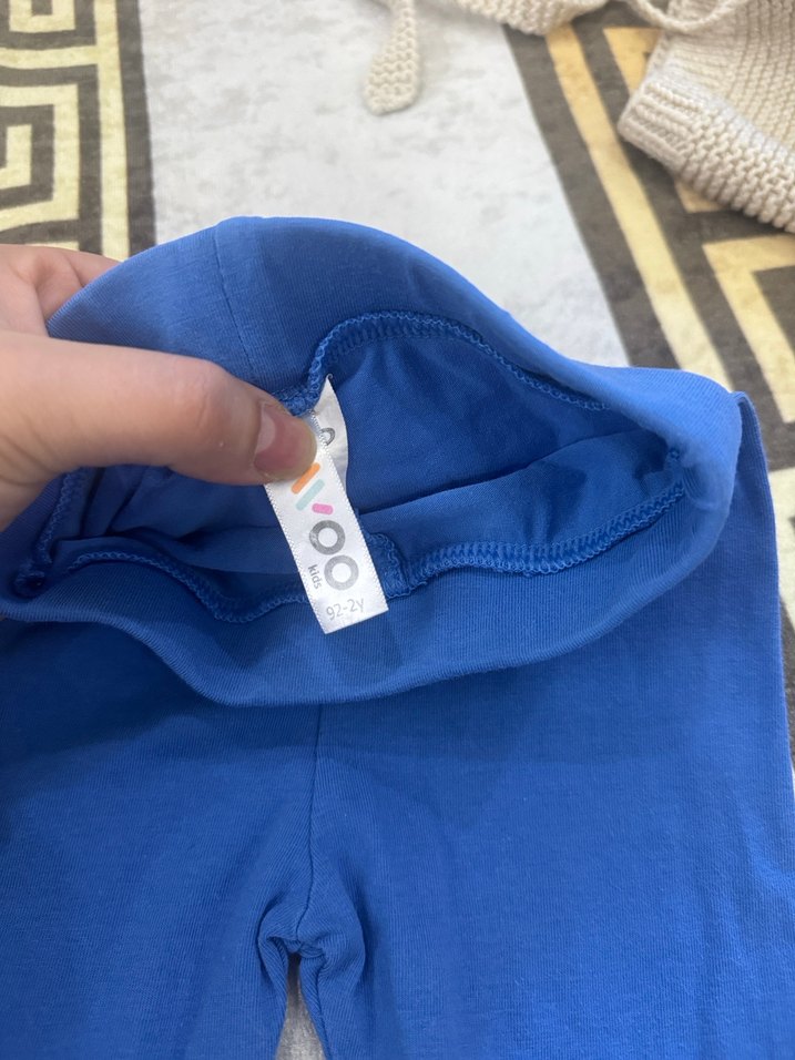 Kız Çocuk Mavi Elastik Belli Tayt - Görsel 2