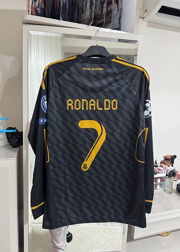 Erkek Siyah Adidas Real Madrid Uzun Kollu Forma - Görsel 3