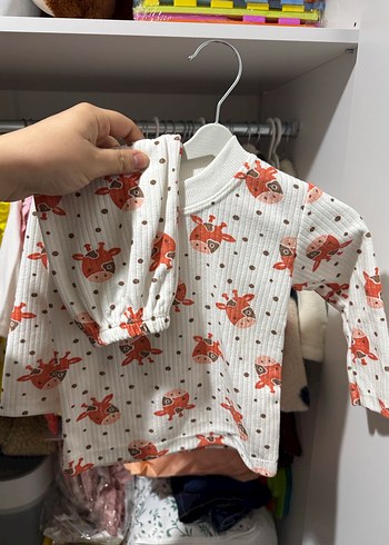 Renkli Baskılı Kız Çocuk Uzun Kollu Tişört - Görsel 2