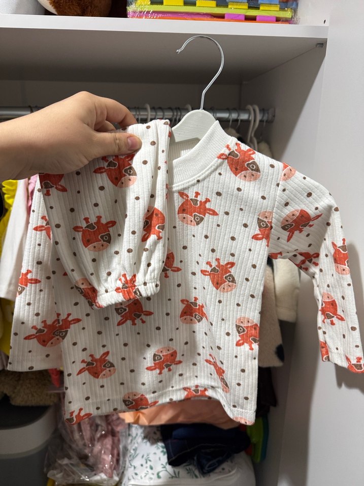 Renkli Baskılı Kız Çocuk Uzun Kollu Tişört - Görsel 2