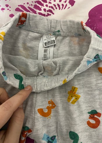 Nakışlı Gri Kız Çocuk Pijama Takımı - Görsel 2