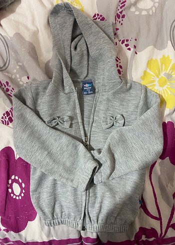 Kız Çocuk Kapüşonlu Gri Sweatshirt - Görsel 2