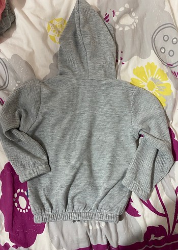Kız Çocuk Kapüşonlu Gri Sweatshirt - Görsel 4