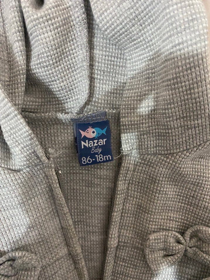 Kız Çocuk Kapüşonlu Gri Sweatshirt - Görsel 3