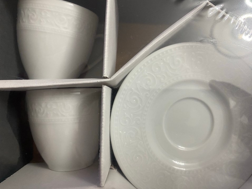 Beyaz Desenli kahve fincan takımı - Görsel 2