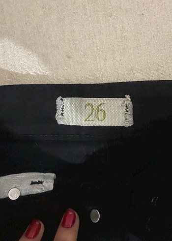 Düğmeli Siyah Mini Kot Etek - Görsel 2