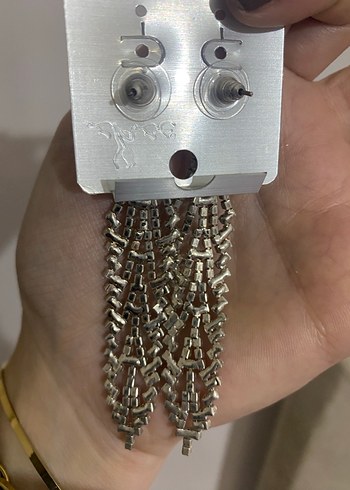 Uzun sarkıt küpe taşlı - Görsel 3