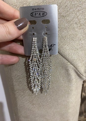 Uzun sarkıt küpe taşlı - Görsel 2