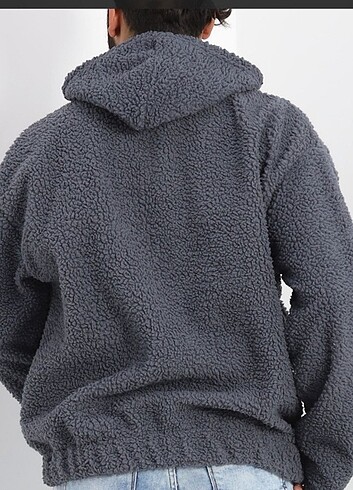 s Beden Peluş kanguru cep kapşonlu sweat