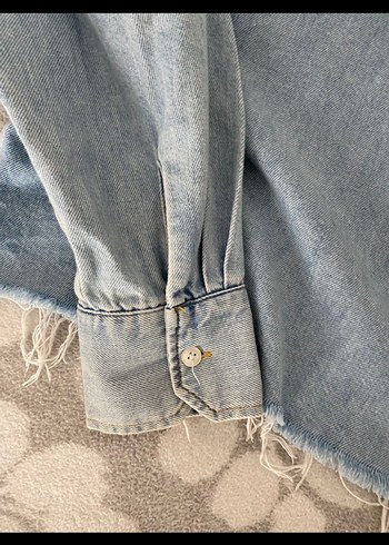 m Beden Defacto Düğmeli Mavi Denim Kadın Ceket