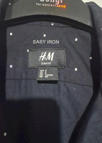 H&M Lacivert Puantiyeli Uzun Kollu Erkek Gömlek - Görsel 2