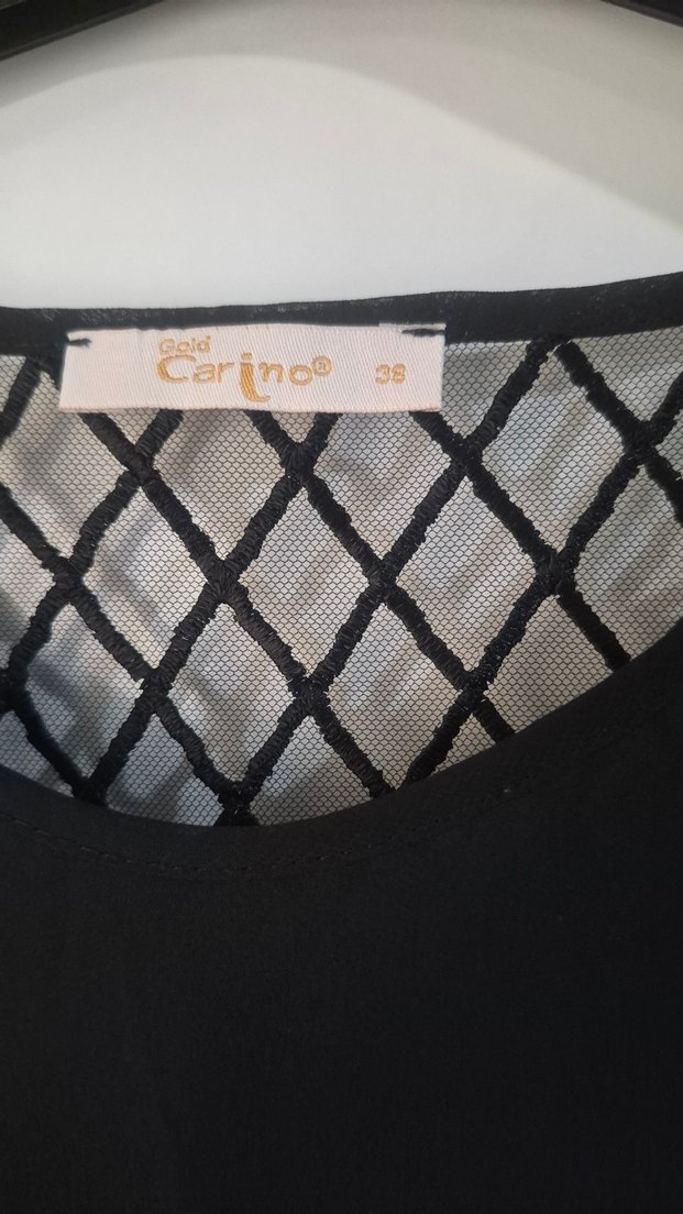 Siyah Dantel Detaylı Kısa Kollu Bluz - Görsel 3