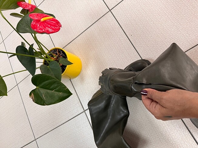 38 Beden haki Renk Ürün suni deri