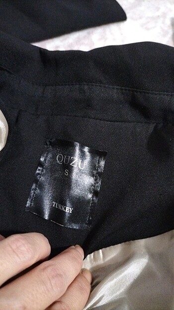 s Beden siyah Renk Kruaveze crop blazer ceket