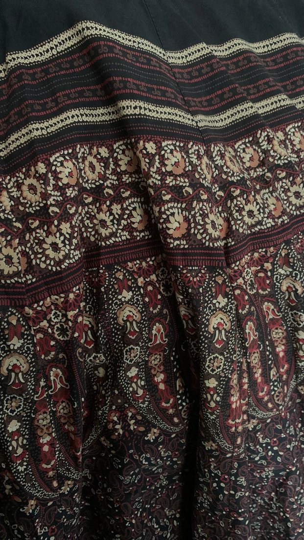 Uzun Vintage Bohem Etek - Görsel 2