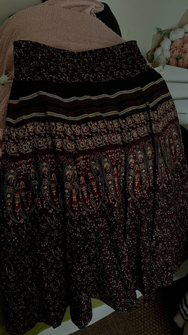 Uzun Vintage Bohem Etek - Görsel 3