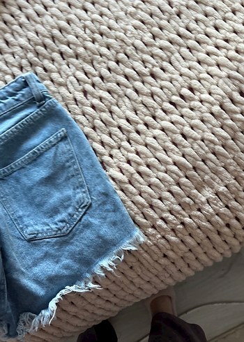 Kadın Mavi Denim Mini Şort - Görsel 2