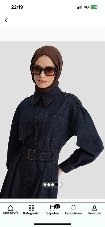 m Beden lacivert Renk Armine Denim Elbise