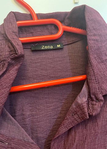 Bordo Nakışlı Uzun Kollu Kadın Keten Gömlek - Görsel 3