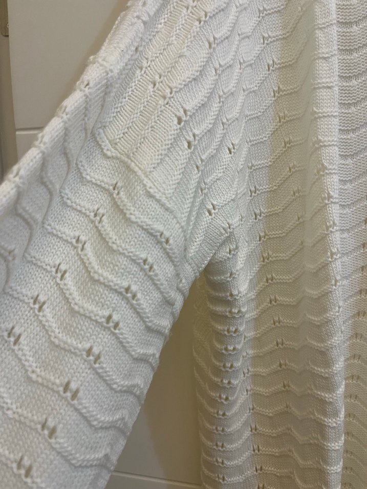 Bohem Beyaz Kadın Örgü Hırka - Görsel 4