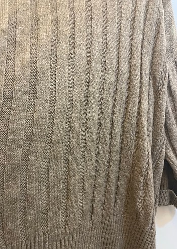 Kadın Kahverengi Triko Keten Kazak - Görsel 4