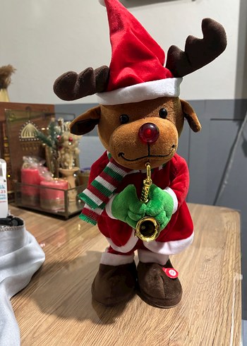 Yılbaşı Noel geyiği- Renkli Geyik Figürü Müzik Çalıp dans ediyor