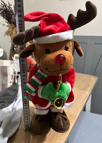 Yılbaşı Noel geyiği- Renkli Geyik Figürü Müzik Çalıp dans ediyor - Görsel 2