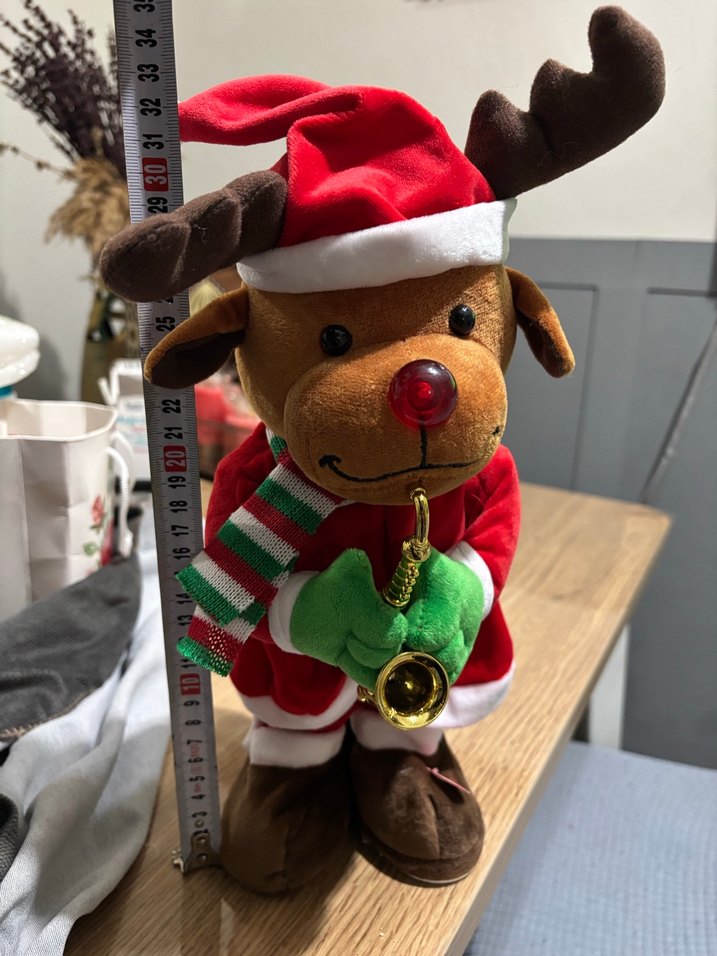 Yılbaşı Noel geyiği- Renkli Geyik Figürü Müzik Çalıp dans ediyor - Görsel 2