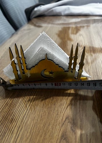 Altın Renkli pleksi aynalı Hoşgeldin Ramazan peçetelik - Görsel 4