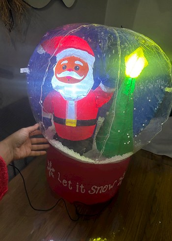 Renkli Noel Baba Temalı Işıklı büyük şişme balon - Görsel 6