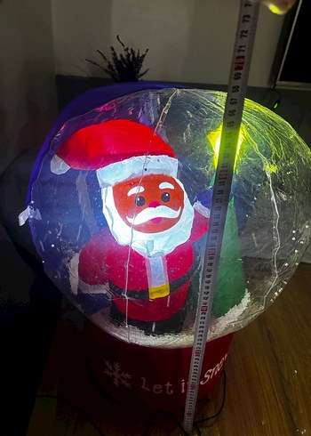 Renkli Noel Baba Temalı Işıklı büyük şişme balon - Görsel 7