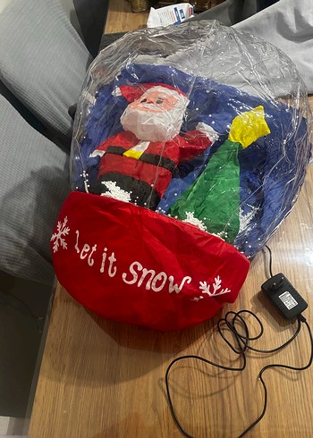 Renkli Noel Baba Temalı Işıklı büyük şişme balon - Görsel 5