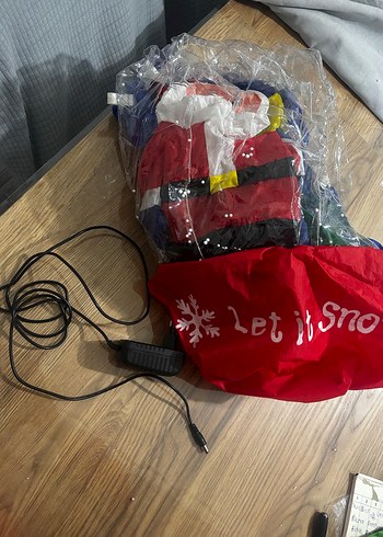 Renkli Noel Baba Temalı Işıklı büyük şişme balon - Görsel 3